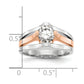 1.00ct. CZ Solid Real 14k Two-tone Round Solitaire Engagement Ring