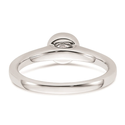 0.50ct. CZ Solid Real 14K White Gold Round Bezel Solitaire Engagement Ring