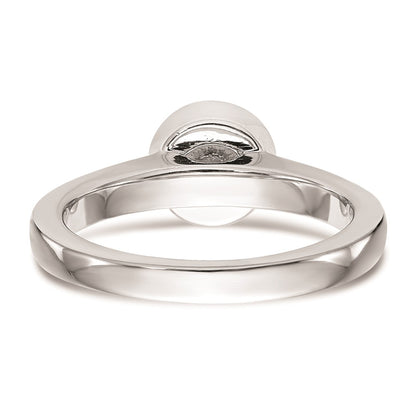 1.00ct. CZ Solid Real 14K White Gold Round Bezel Solitaire Engagement Ring