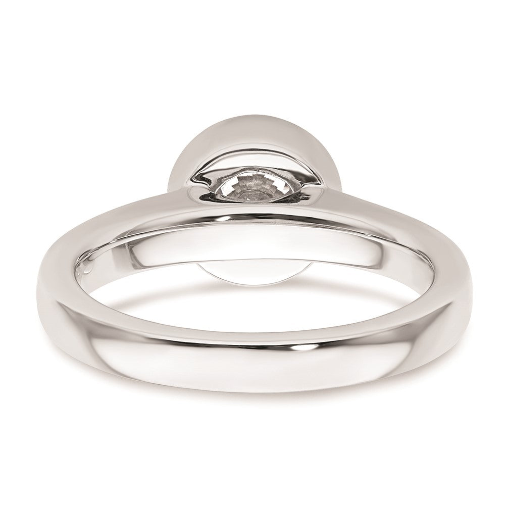 1.25ct. CZ Solid Real 14K White Gold Round Bezel Solitaire Engagement Ring