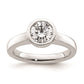 1.25ct. CZ Solid Real 14K White Gold Round Bezel Solitaire Engagement Ring