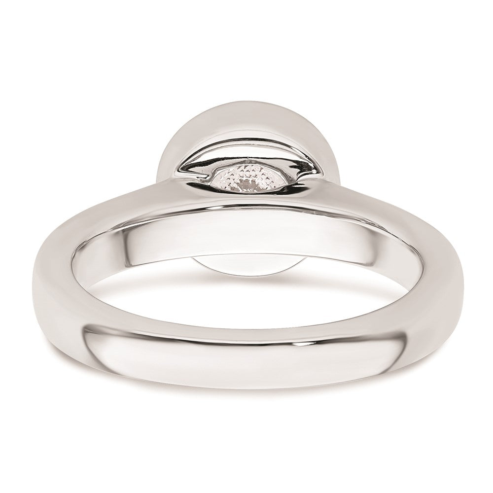 1.50ct. CZ Solid Real 14K White Gold Round Bezel Solitaire Engagement Ring