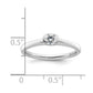 0.25ct. CZ Solid Real 14K White Gold Round Bezel Solitaire Engagement Ring