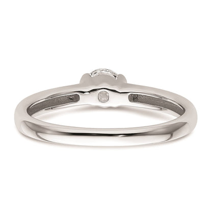 0.33ct. CZ Solid Real 14K White Gold Round Bezel Solitaire Engagement Ring