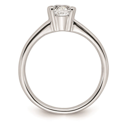 0.50ct. CZ Solid Real 14K White Gold Round Bezel Solitaire Engagement Ring