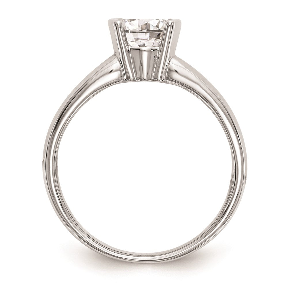 1.00ct. CZ Solid Real 14K White Gold Round Bezel Solitaire Engagement Ring
