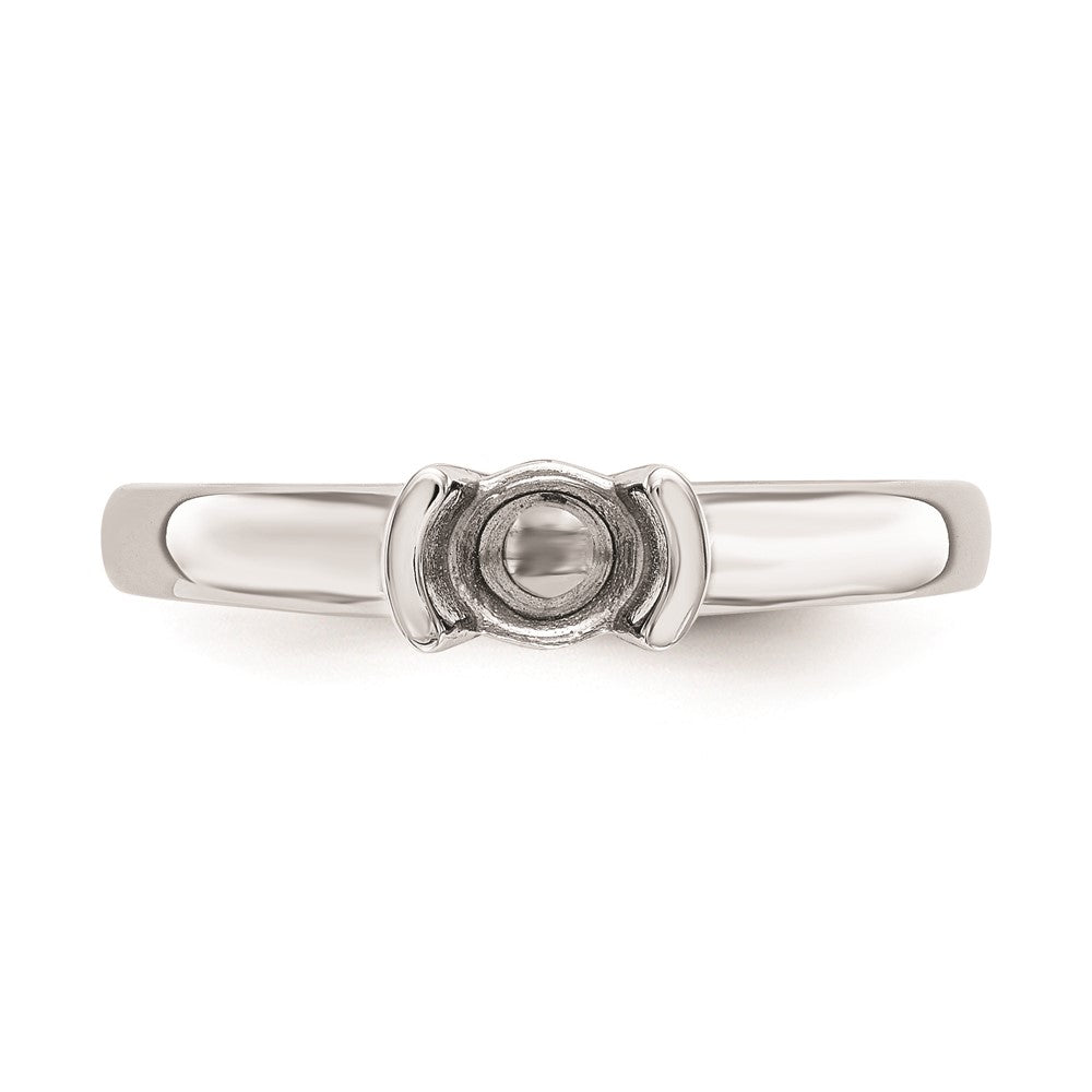 1.00ct. CZ Solid Real 14K White Gold Round Bezel Solitaire Engagement Ring