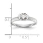 1.00ct. CZ Solid Real 14K White Gold Round Bezel Solitaire Engagement Ring