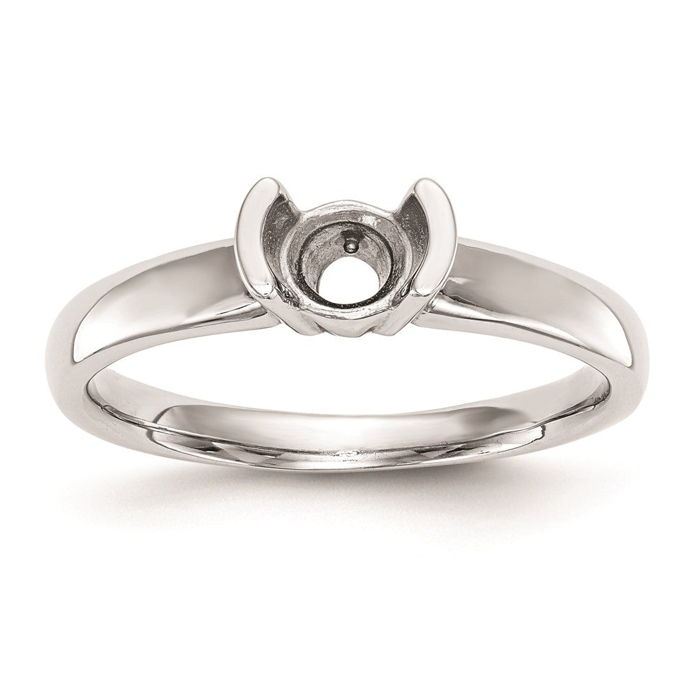1.00ct. CZ Solid Real 14K White Gold Round Bezel Solitaire Engagement Ring
