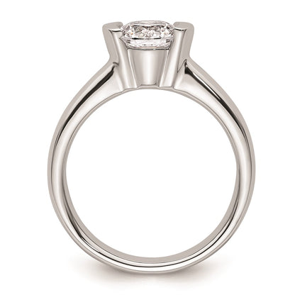 1.25ct. CZ Solid Real 14K White Gold Round Bezel Solitaire Engagement Ring
