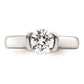 1.25ct. CZ Solid Real 14K White Gold Round Bezel Solitaire Engagement Ring