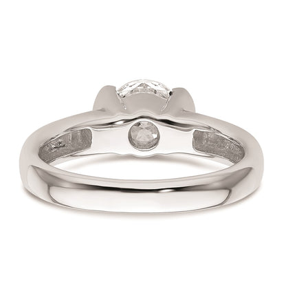 1.25ct. CZ Solid Real 14K White Gold Round Bezel Solitaire Engagement Ring
