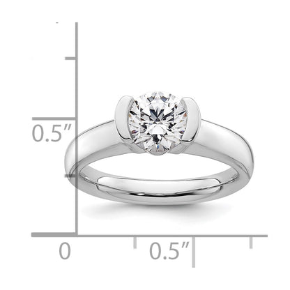 1.25ct. CZ Solid Real 14K White Gold Round Bezel Solitaire Engagement Ring