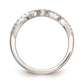 0.20ct. CZ Solid Real 14K White Gold Contoured Wedding Wedding Band Ring