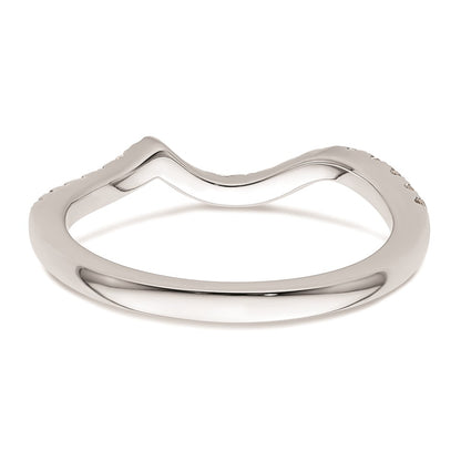 0.29ct. CZ Solid Real 14K White Gold Contoured Wedding Wedding Band Ring
