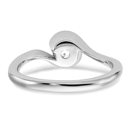 0.50ct. CZ Solid Real 14K White Gold Round Bezel Set Solitaire Engagement Ring Engagement Polished
