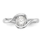 1.00ct. CZ Solid Real 14K White Gold Round Bezel Set Solitaire Engagement Ring Engagement Polished