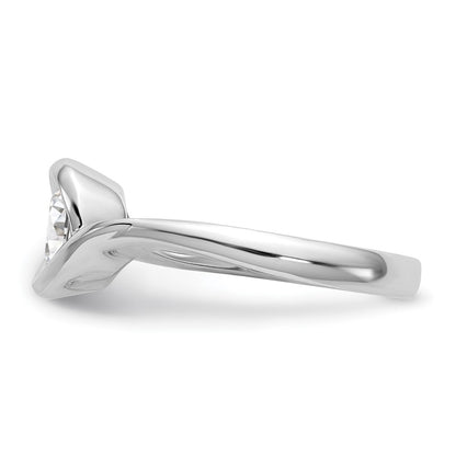 1.00ct. CZ Solid Real 14K White Gold Round Bezel Set Solitaire Engagement Ring Engagement Polished