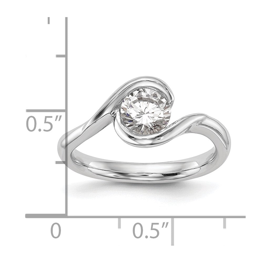 1.25ct. CZ Solid Real 14K White Gold Round Bezel Set Solitaire Engagement Ring Engagement Polished