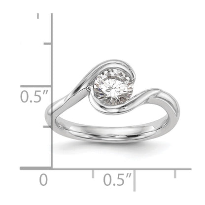 1.25ct. CZ Solid Real 14K White Gold Round Bezel Set Solitaire Engagement Ring Engagement Polished