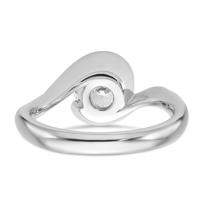 1.50ct. CZ Solid Real 14K White Gold Round Bezel Set Solitaire Engagement Ring Engagement Polished