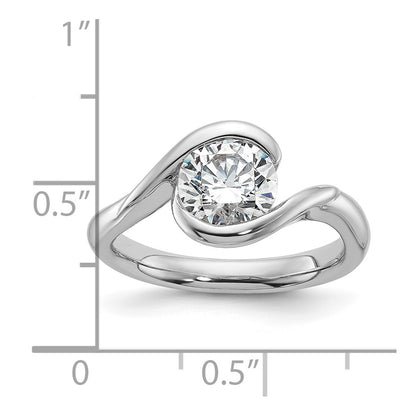 1.50ct. CZ Solid Real 14K White Gold Round Bezel Set Solitaire Engagement Ring Engagement Polished