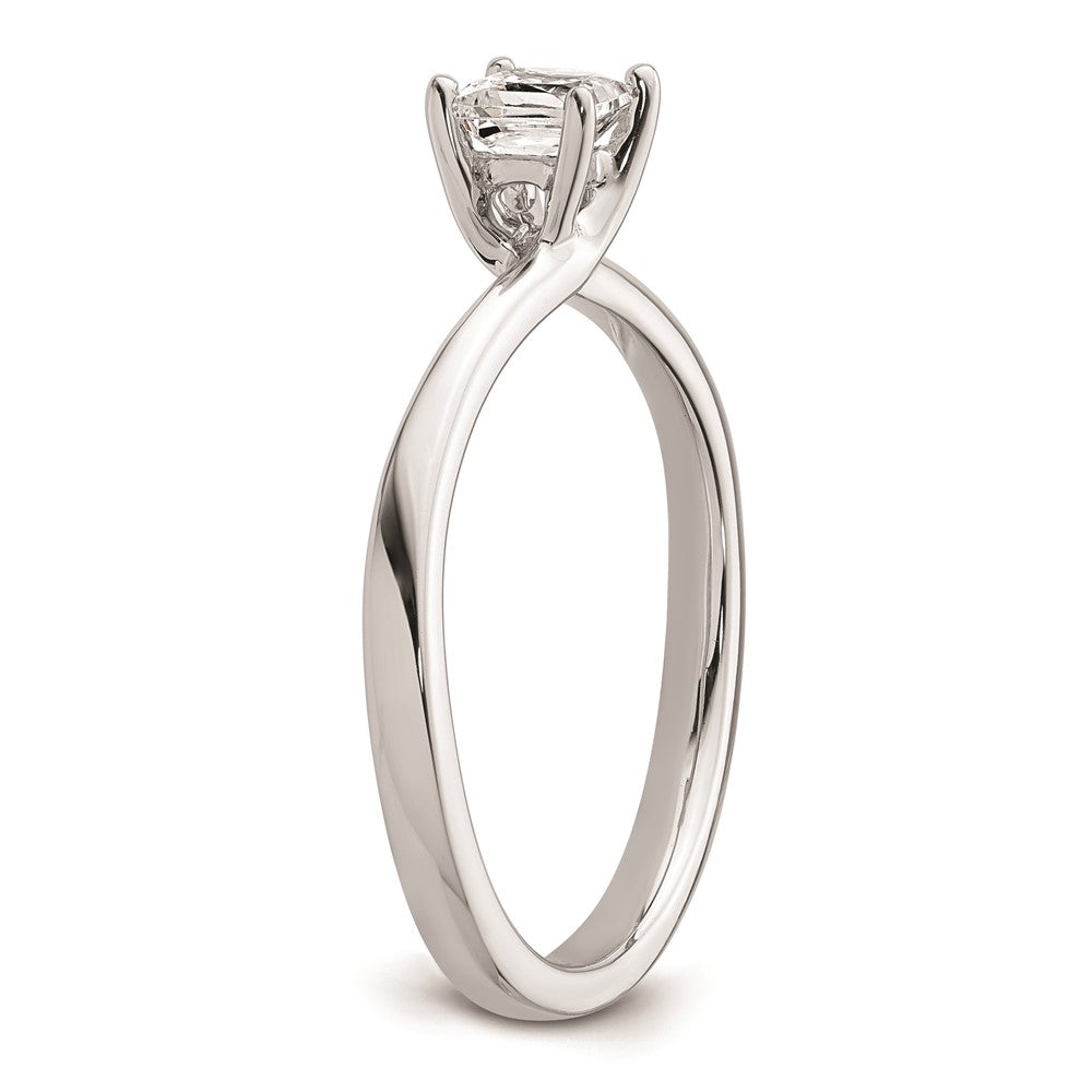 0.25ct. CZ Solid Real 14k White Gold Square Solitaire Engagement Ring