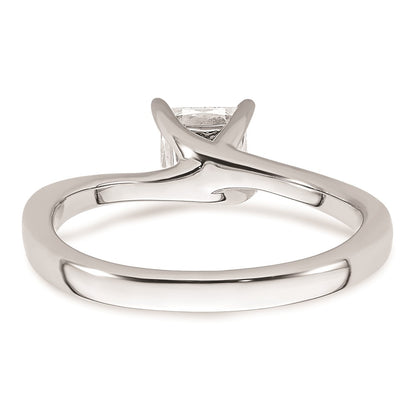 0.50ct. CZ Solid Real 14k White Gold Square Solitaire Engagement Ring
