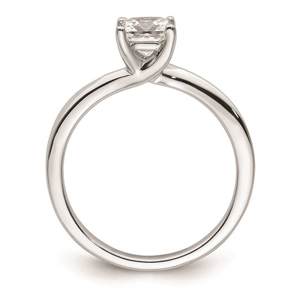 0.75ct. CZ Solid Real 14k White Gold Square Solitaire Engagement Ring