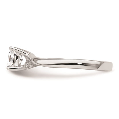 0.75ct. CZ Solid Real 14k White Gold Square Solitaire Engagement Ring