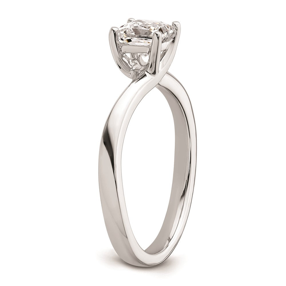 0.75ct. CZ Solid Real 14k White Gold Square Solitaire Engagement Ring