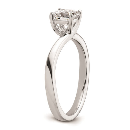 0.75ct. CZ Solid Real 14k White Gold Square Solitaire Engagement Ring