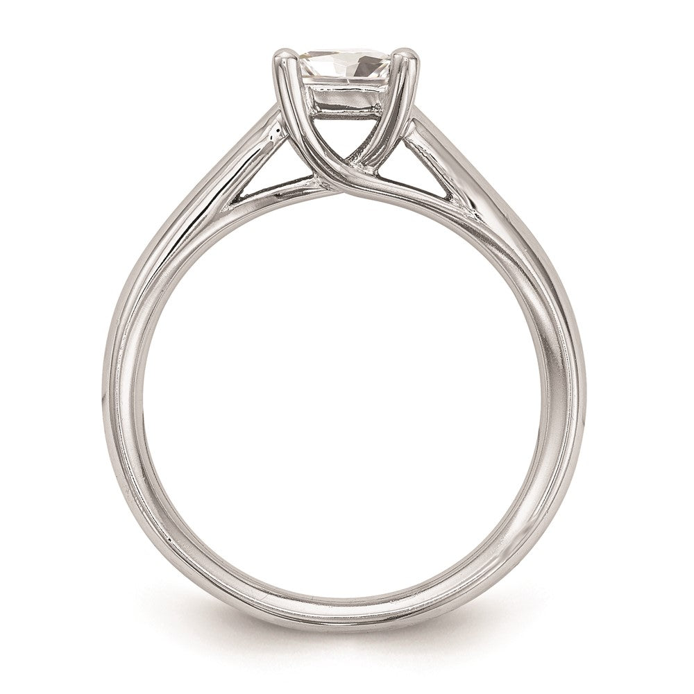 1.00ct. CZ Solid Real 14k White Gold Square Solitaire Engagement Ring