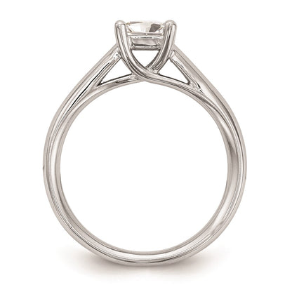 1.00ct. CZ Solid Real 14k White Gold Square Solitaire Engagement Ring