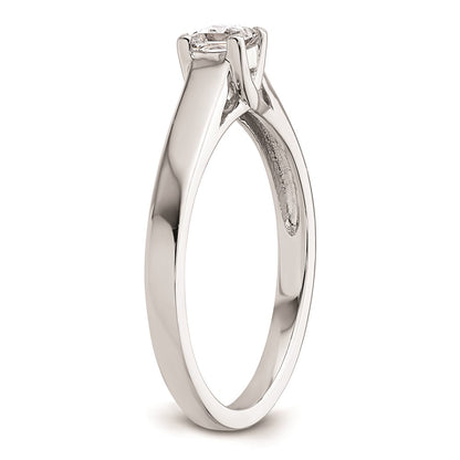 0.25ct. CZ Solid Real 14k White Gold Square Solitaire Engagement Ring