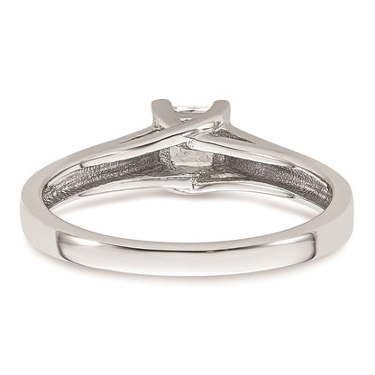 0.33ct. CZ Solid Real 14k White Gold Square Solitaire Engagement Ring