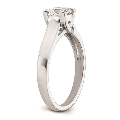 0.75ct. CZ Solid Real 14k White Gold Square Solitaire Engagement Ring
