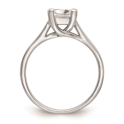 1.00ct. CZ Solid Real 14k White Gold Square Solitaire Engagement Ring