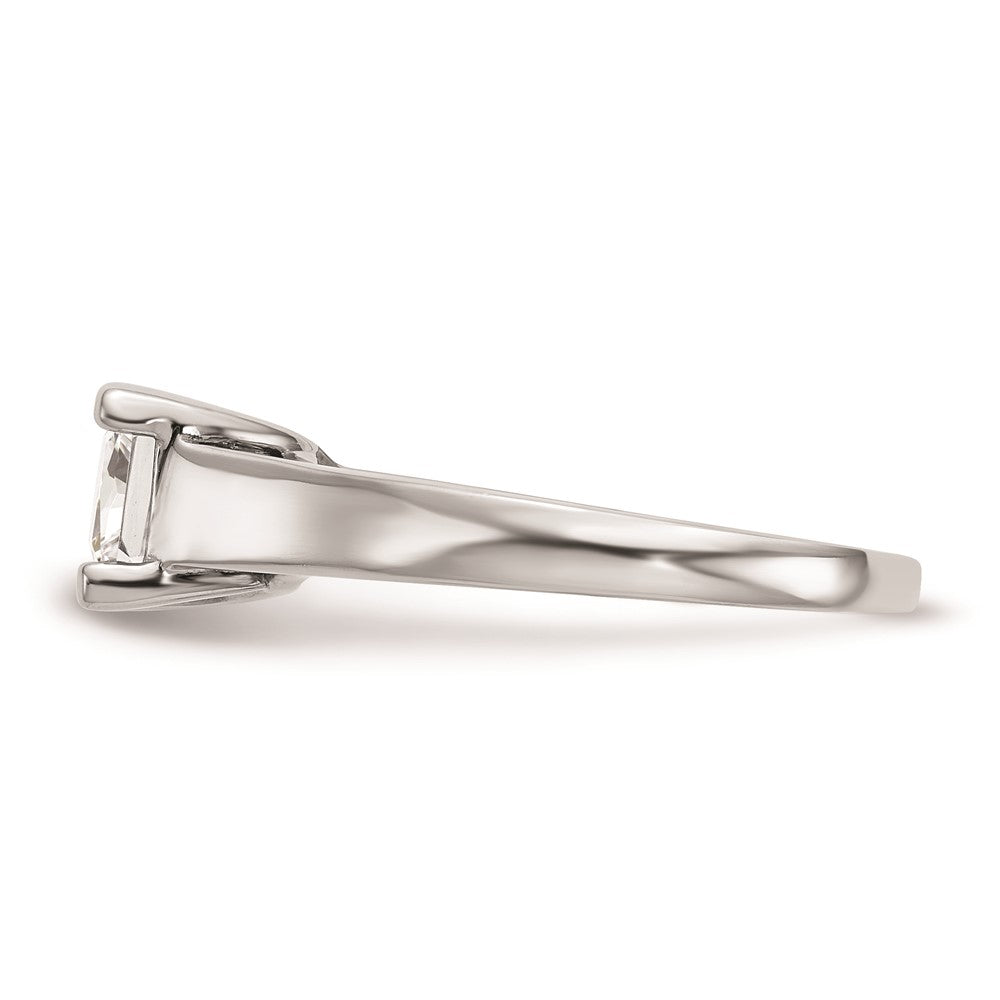 1.00ct. CZ Solid Real 14k White Gold Square Solitaire Engagement Ring