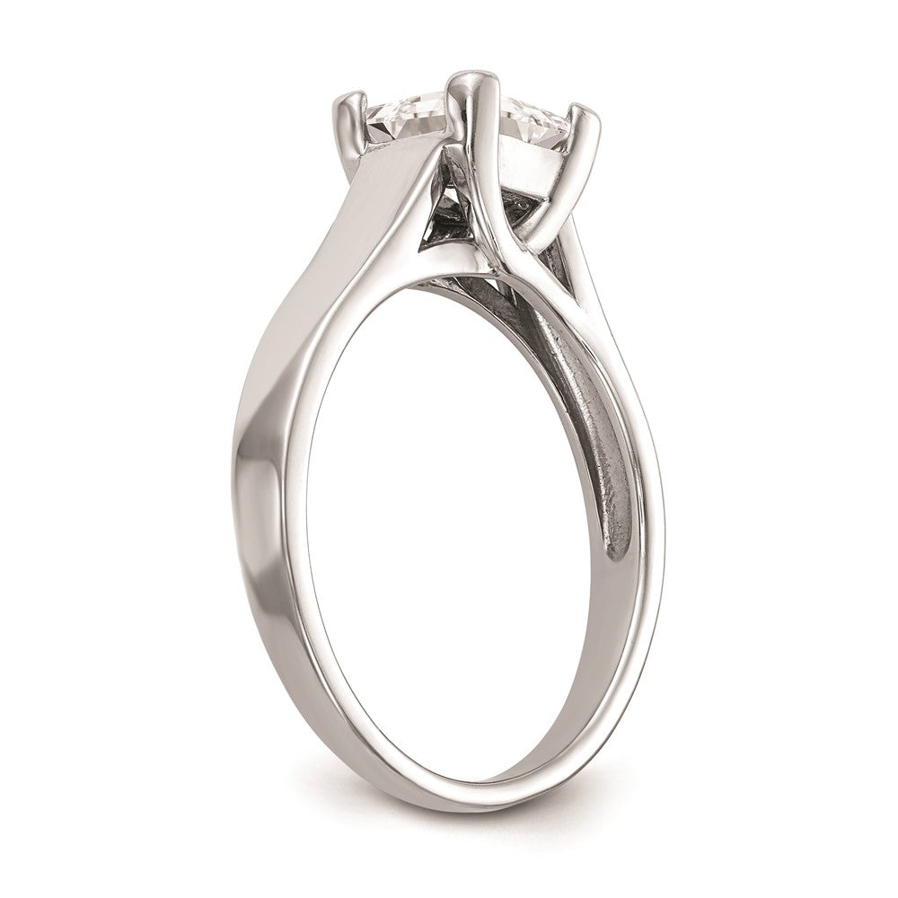 1.00ct. CZ Solid Real 14k White Gold Square Solitaire Engagement Ring