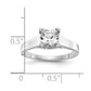 1.00ct. CZ Solid Real 14k White Gold Square Solitaire Engagement Ring
