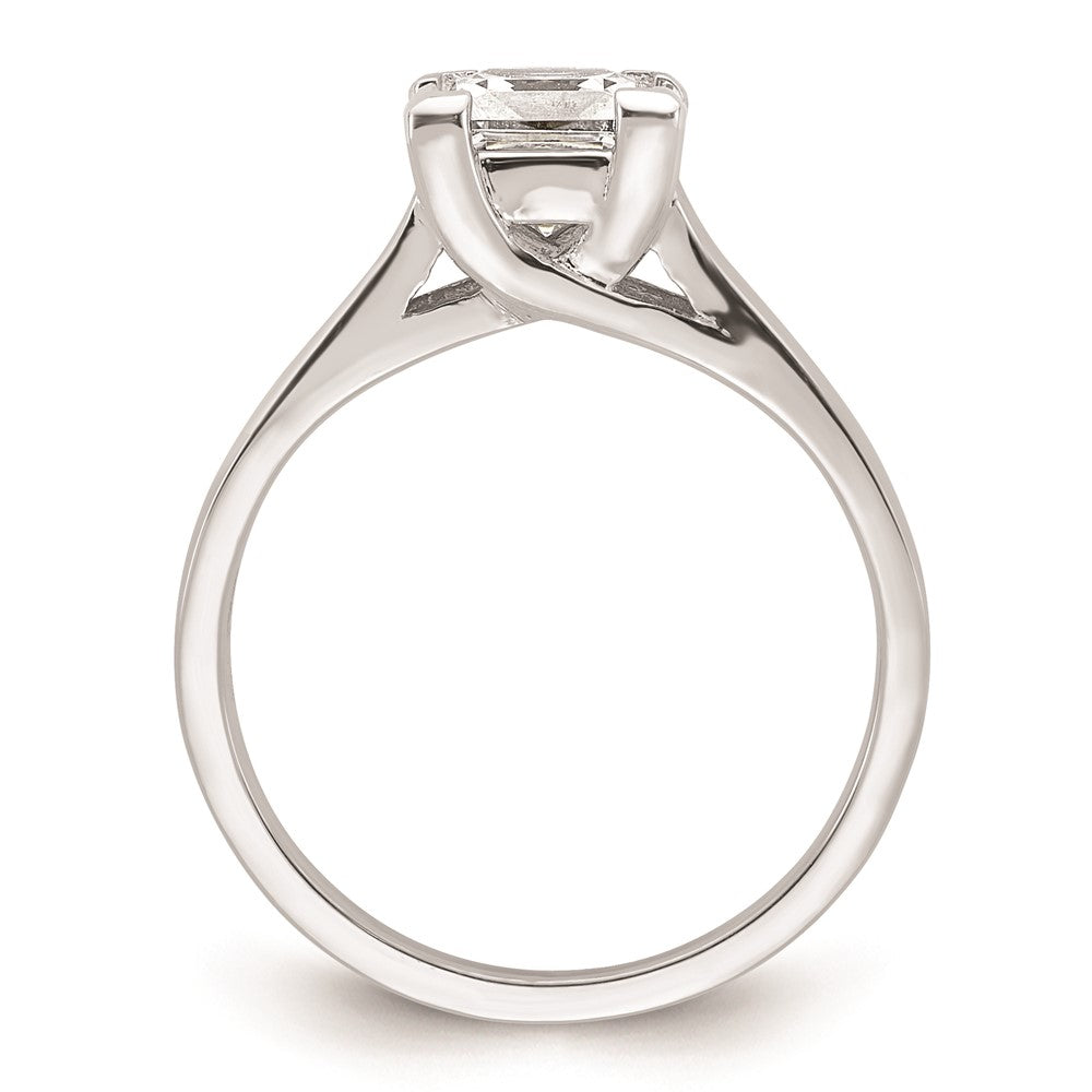 1.25ct. CZ Solid Real 14k White Gold Square Solitaire Engagement Ring