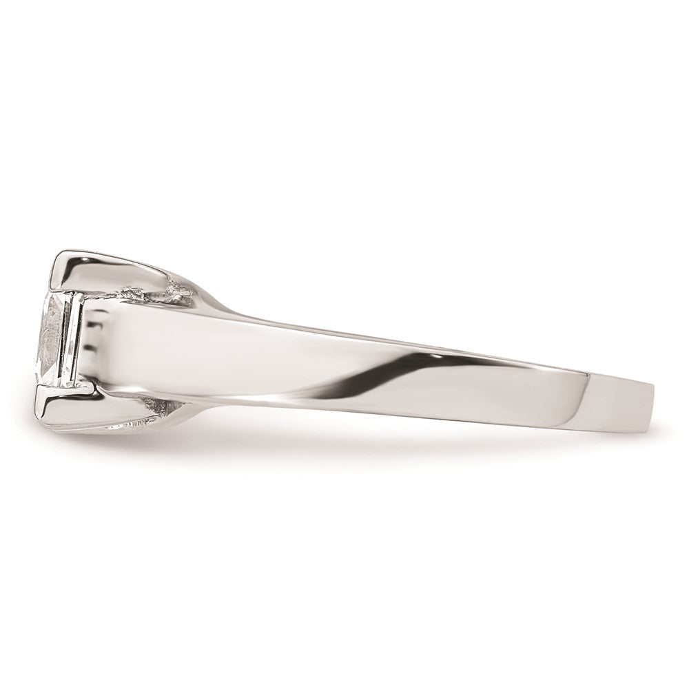 1.25ct. CZ Solid Real 14k White Gold Square Solitaire Engagement Ring