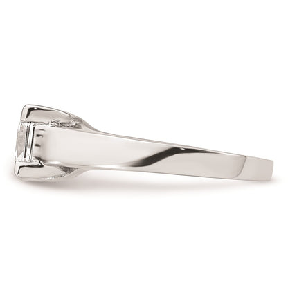 1.25ct. CZ Solid Real 14k White Gold Square Solitaire Engagement Ring