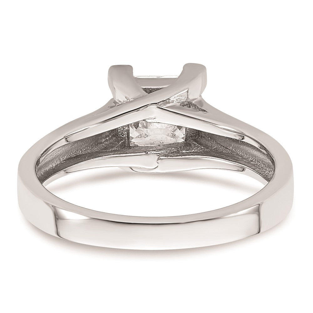 1.25ct. CZ Solid Real 14k White Gold Square Solitaire Engagement Ring