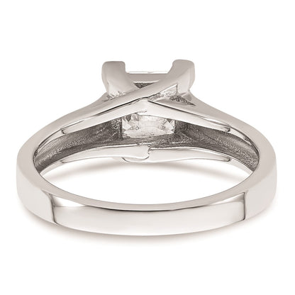 1.25ct. CZ Solid Real 14k White Gold Square Solitaire Engagement Ring