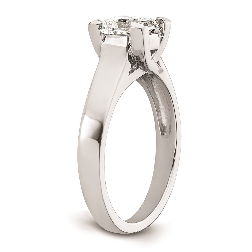 1.25ct. CZ Solid Real 14k White Gold Square Solitaire Engagement Ring