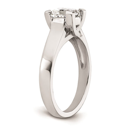 1.25ct. CZ Solid Real 14k White Gold Square Solitaire Engagement Ring