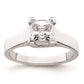 1.25ct. CZ Solid Real 14k White Gold Square Solitaire Engagement Ring