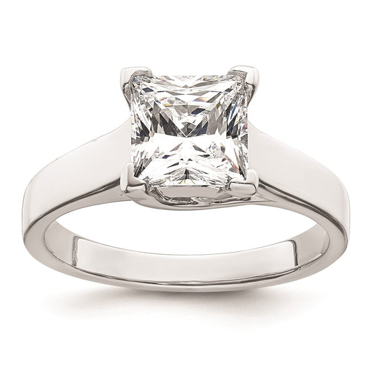 1.50ct. CZ Solid Real 14k White Gold Square Solitaire Engagement Ring